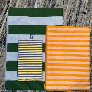baggu stripe flat pouch set
